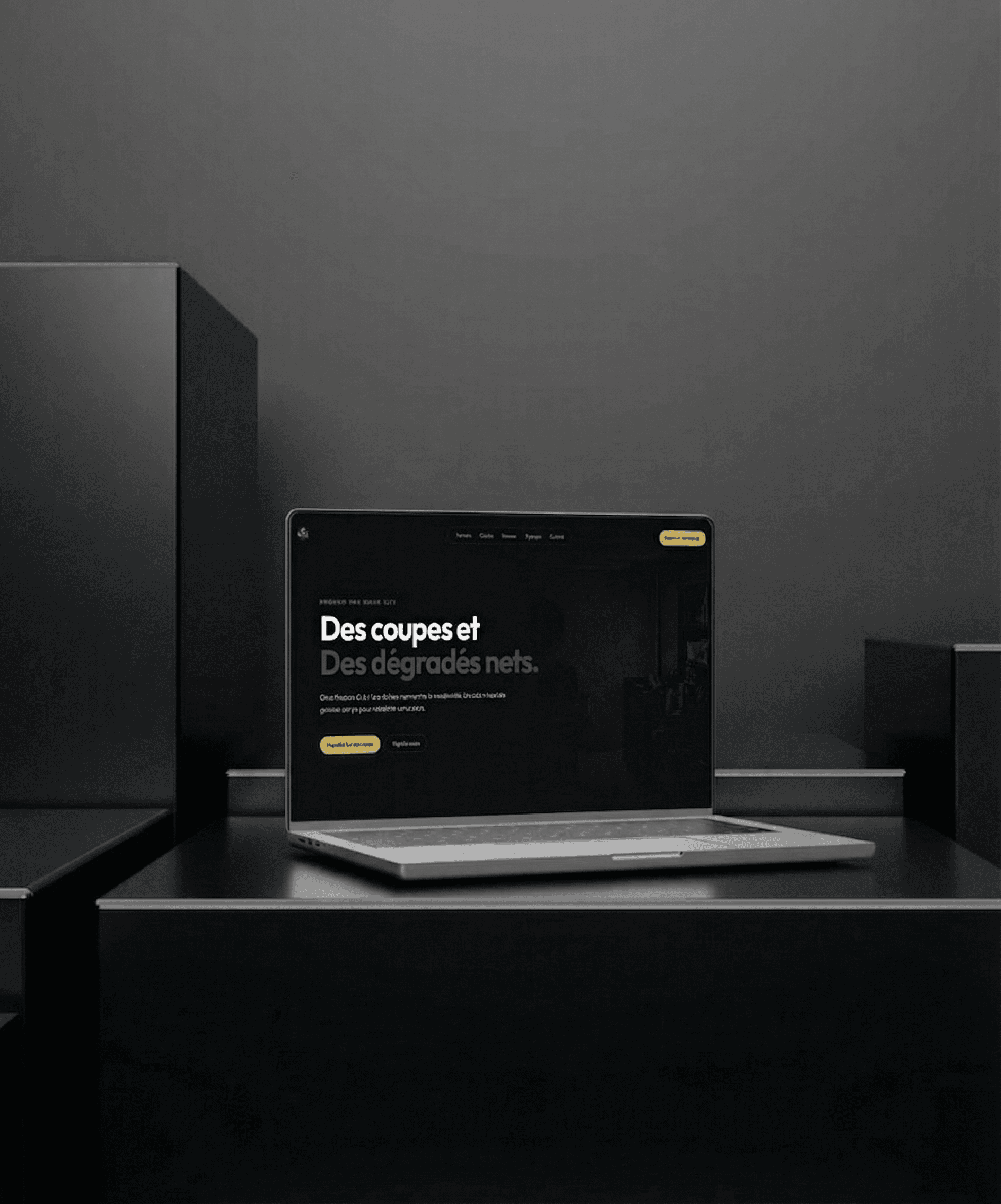 Mousse Cuts website mockup on a laptop